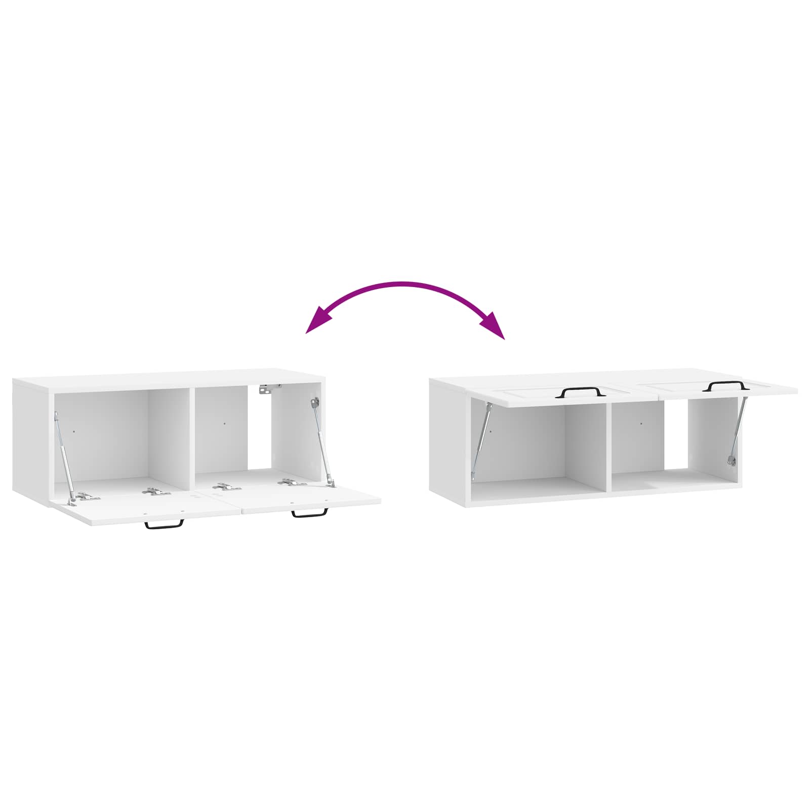 Mobile Porta TV da Muro Bianco Lucido 78,5 x 31 x 30 cm | homemem39
