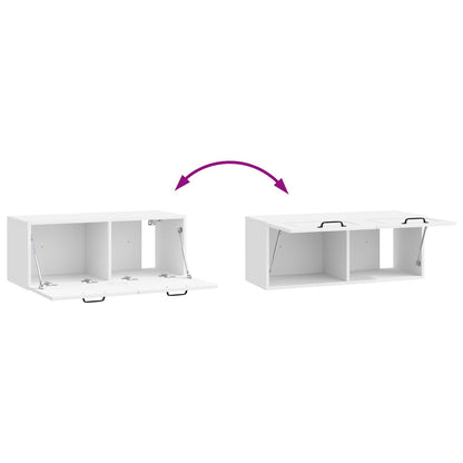 Mobile Porta TV da Muro Bianco Lucido 78,5 x 31 x 30 cm | homemem39