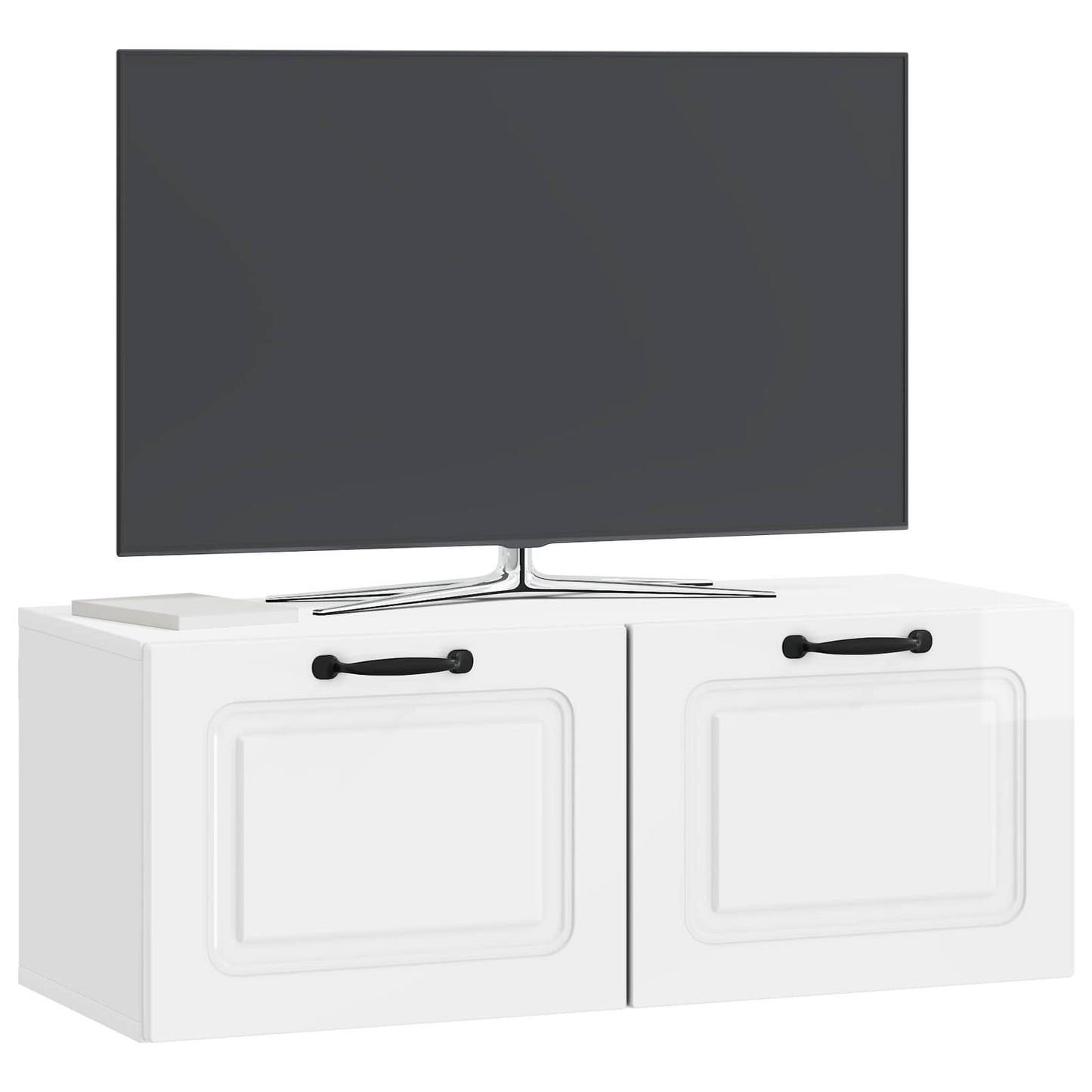 Mobile Porta TV da Muro Bianco Lucido 78,5 x 31 x 30 cm | homemem39