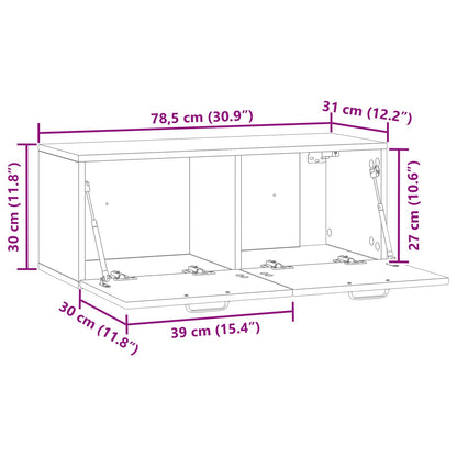 Mobile Porta TV da Muro Legno antico 78,5 x 31 x 30 cm | homemem39
