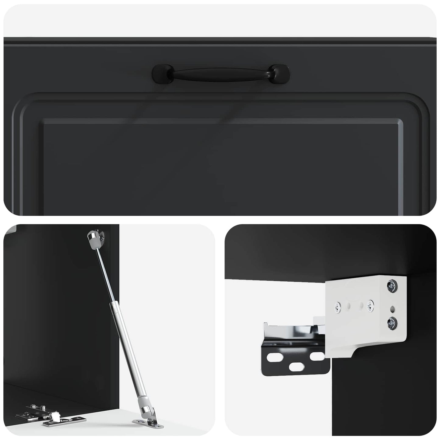 Mobile Porta TV da Muro Montaggio a parete Nero 98 x 31 x 30 cm