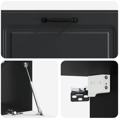 Mobile Porta TV da Muro Montaggio a parete Nero 98 x 31 x 30 cm