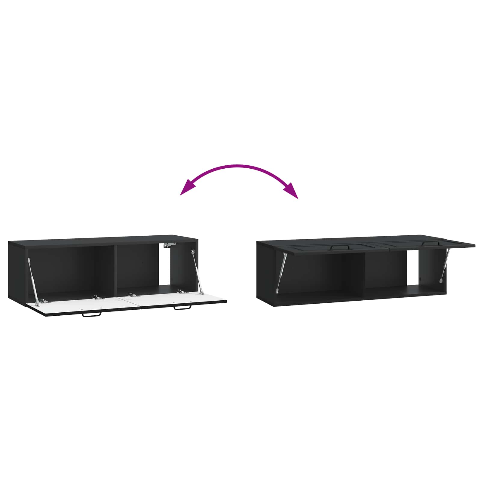 Mobile Porta TV da Muro Montaggio a parete Nero 98 x 31 x 30 cm | homemem39