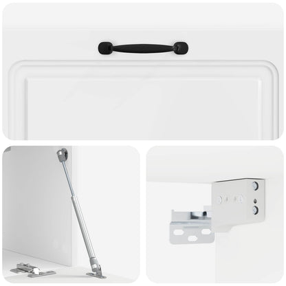 Mobile Porta TV da Muro Bianco Lucido 98 x 31 x 30 cm | homemem39