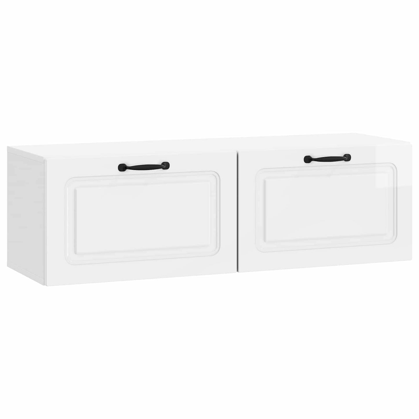 Mobile Porta TV da Muro Bianco Lucido 98 x 31 x 30 cm