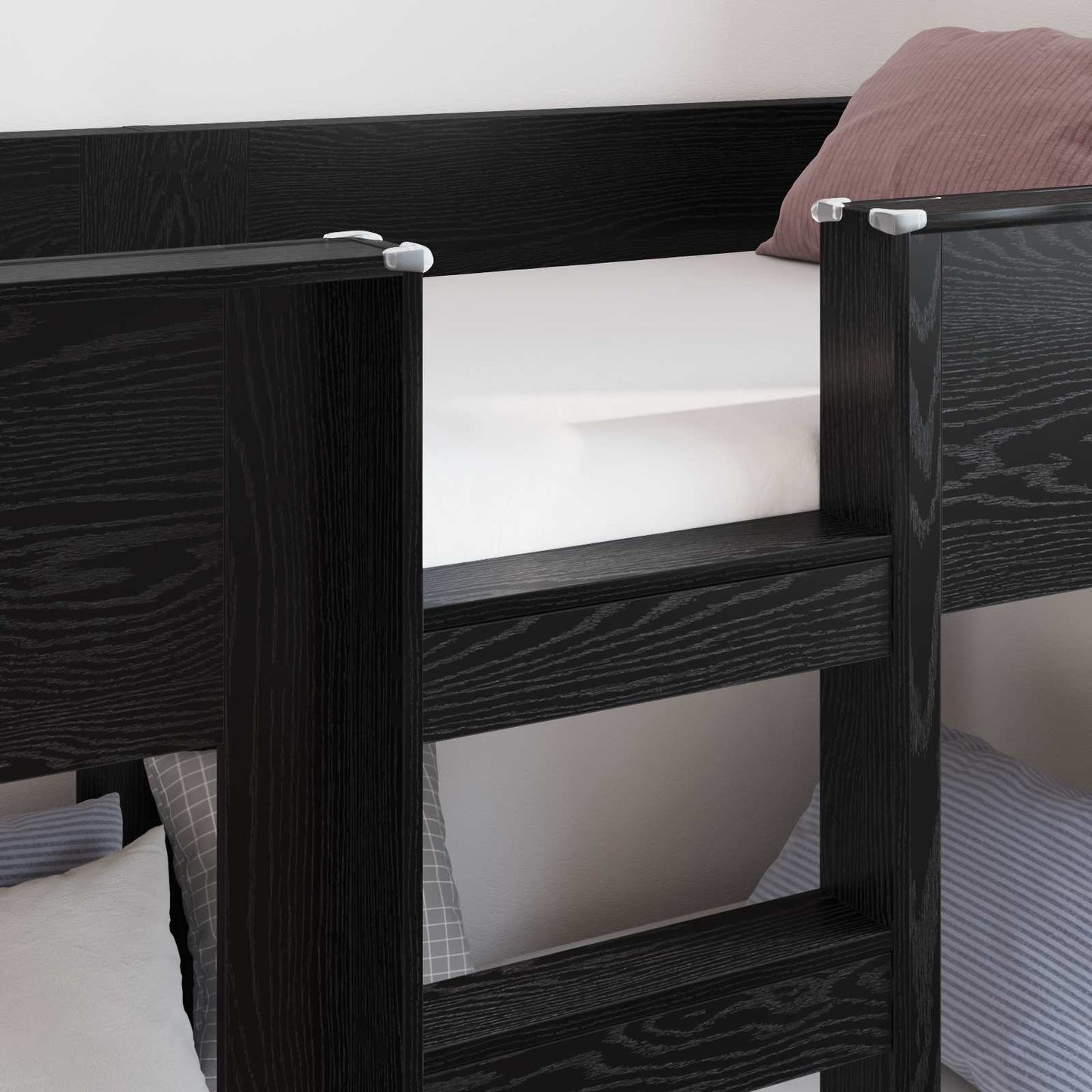 Letto a Castello per Bambini Rovere Nero 75 x 190 cm | homemem39