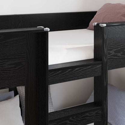 Letto a Castello per Bambini Rovere Nero 75 x 190 cm | homemem39