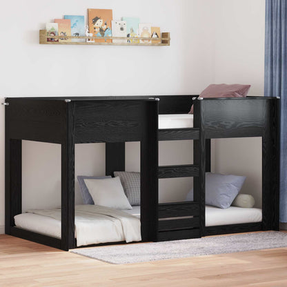 Letto a Castello per Bambini Rovere Nero 75 x 190 cm | homemem39