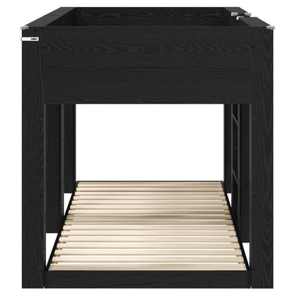 Letto a Castello per Bambini Rovere Nero 75 x 190 cm | homemem39