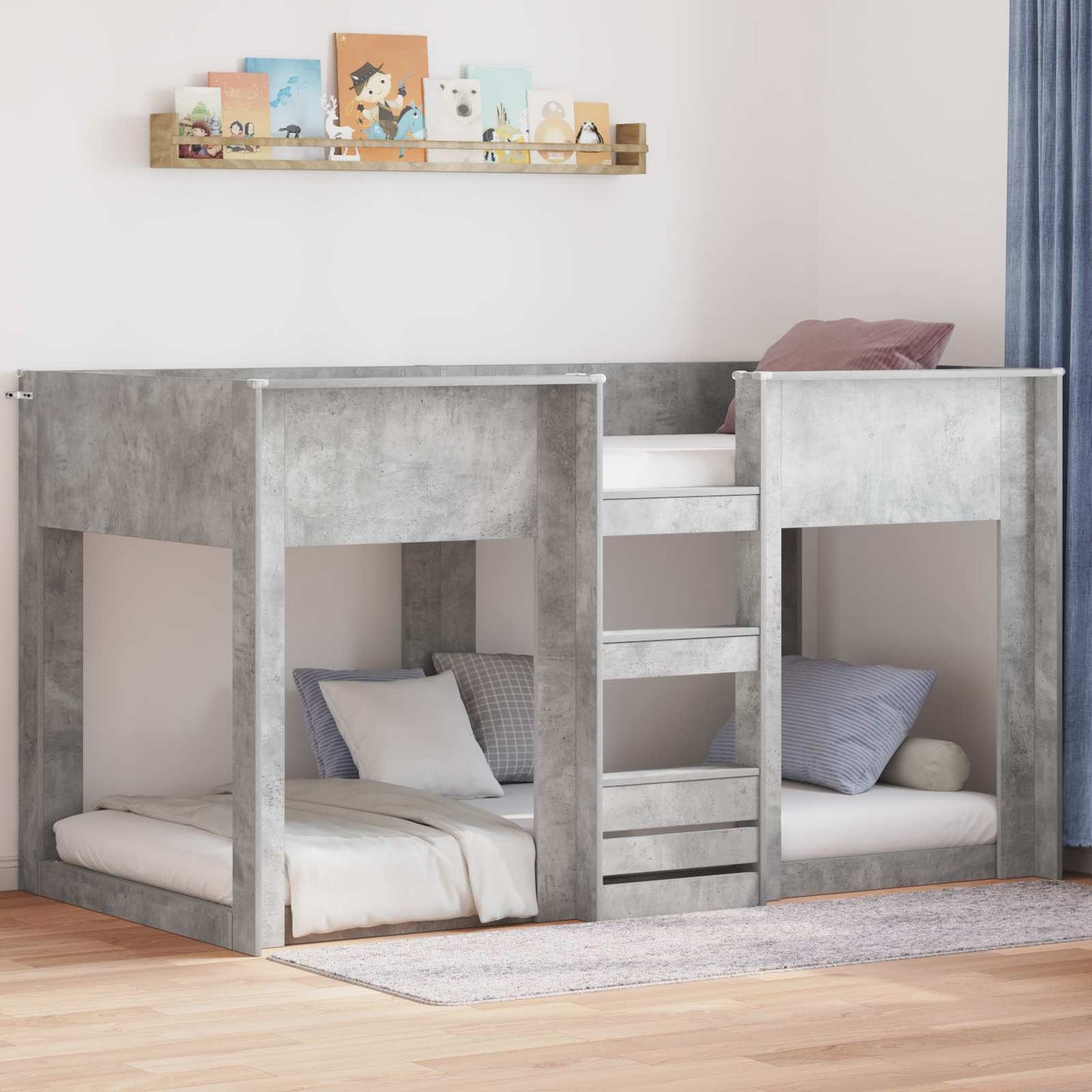 Letto a Castello per Bambini Grigio cemento 90 x 190 cm | homemem39