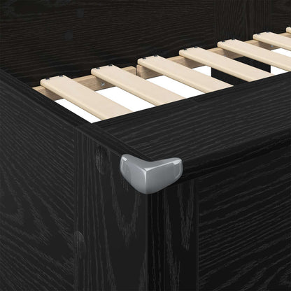 Letto a Castello per Bambini Rovere Nero 90 x 200 cm