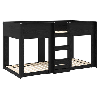 Letto a Castello per Bambini Rovere Nero 90 x 200 cm