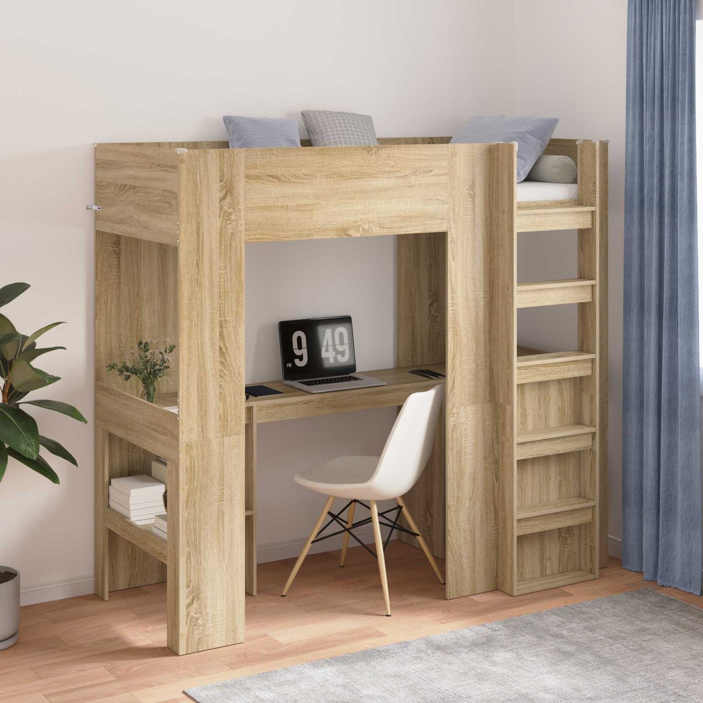 Struttura letto a castello con scrivania Rovere Sonoma | homemem39