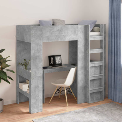 Struttura letto a castello con scrivania Grigio cemento | homemem39