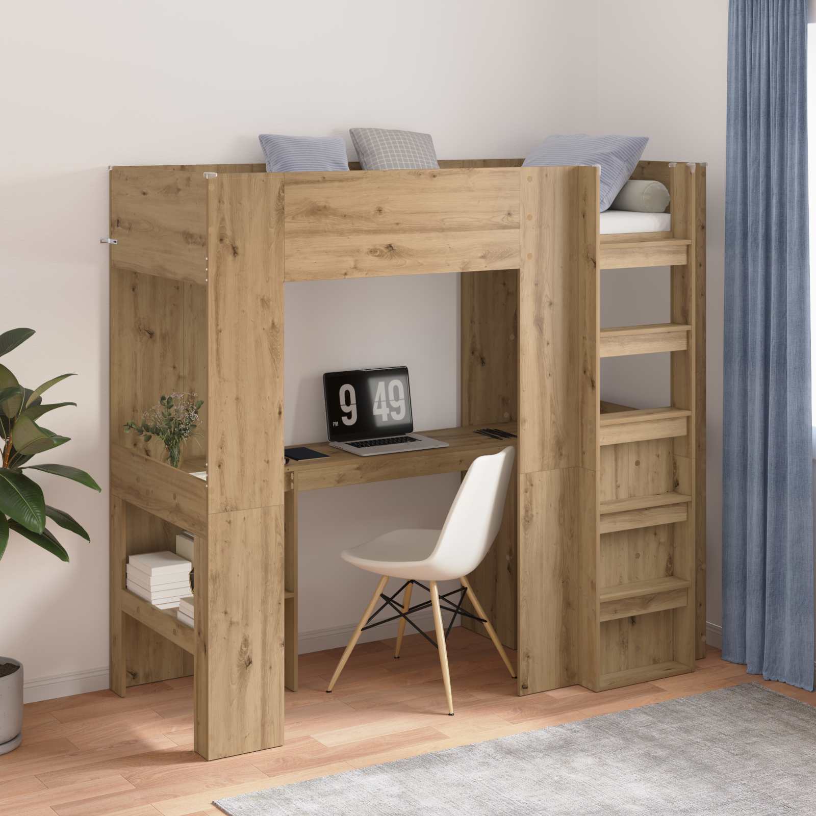 Struttura letto a castello con scrivania Rovere artigianale | homemem39