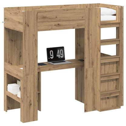 Struttura letto a castello con scrivania Rovere artigianale | homemem39