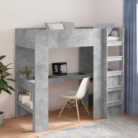 Struttura letto a castello con scrivania Grigio cemento | homemem39
