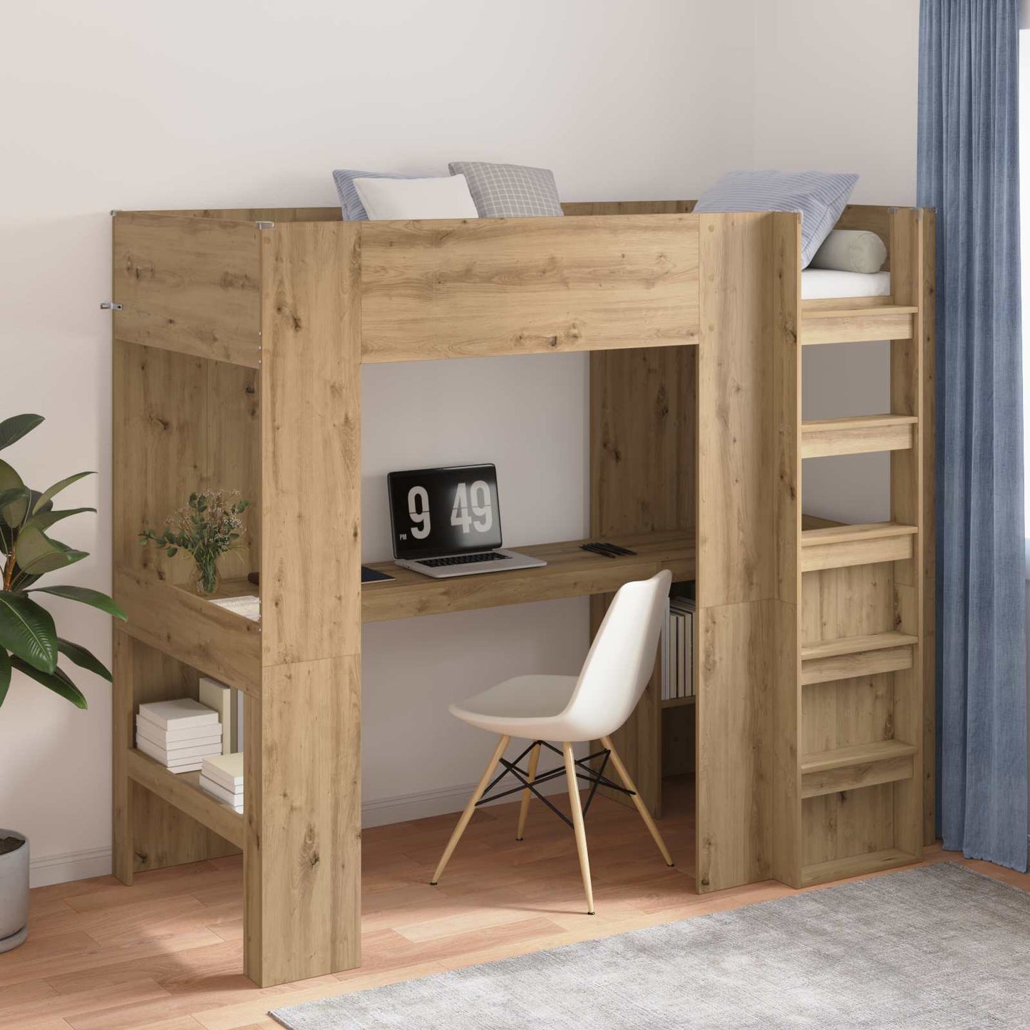 Struttura letto a castello con scrivania Rovere artigianale | homemem39