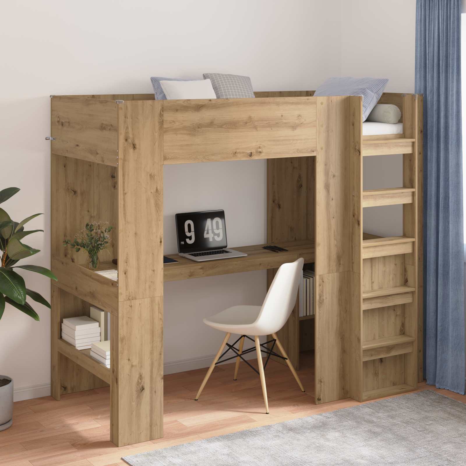Struttura letto a castello con scrivania Rovere artigianale | homemem39