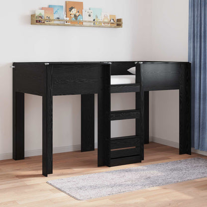 Letto a Castello per Bambini Rovere Nero 75 x 190 cm | homemem39