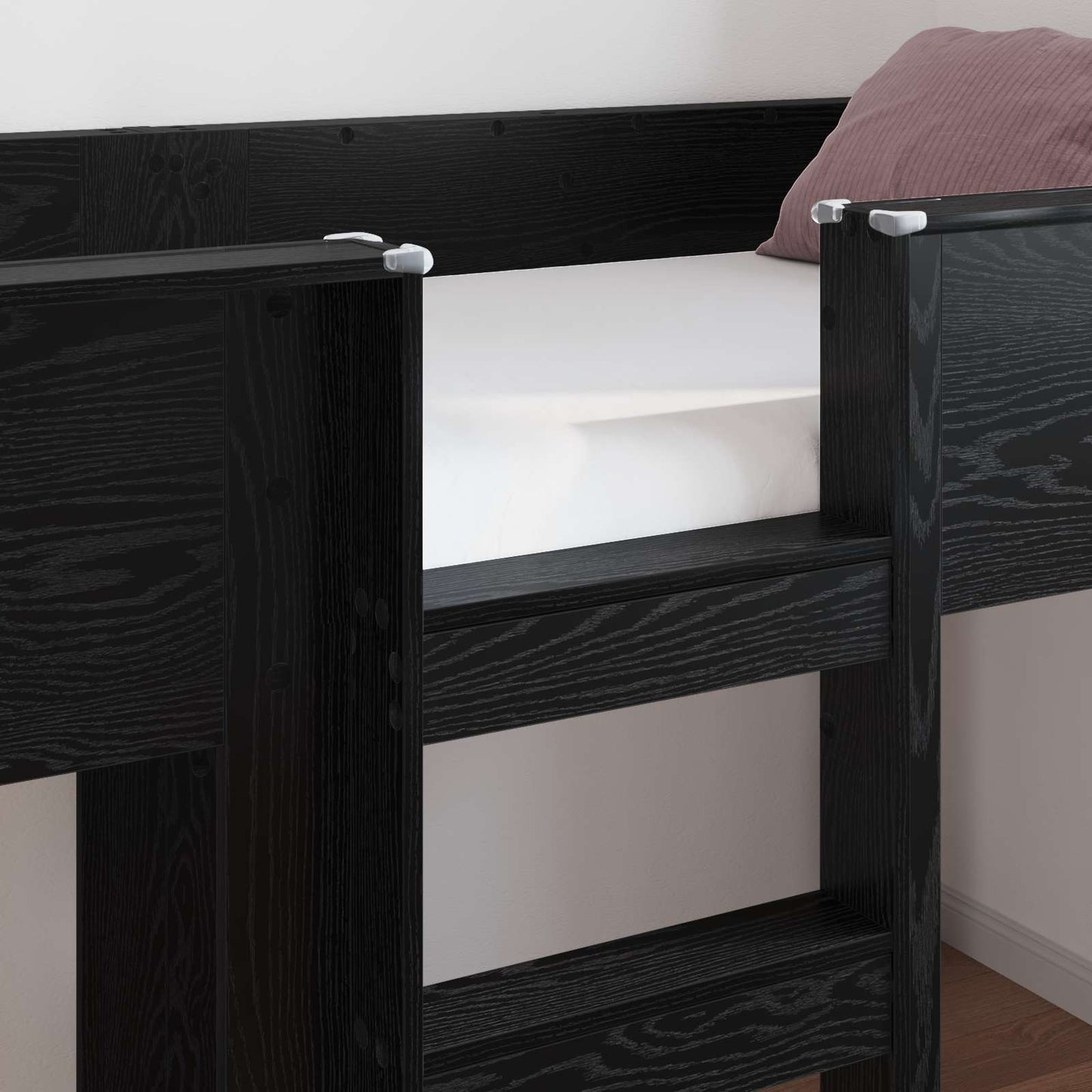 Letto a Castello per Bambini Rovere Nero 80 x 200 cm | homemem39