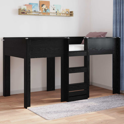Letto a Castello per Bambini Rovere Nero 90 x 200 cm | homemem39