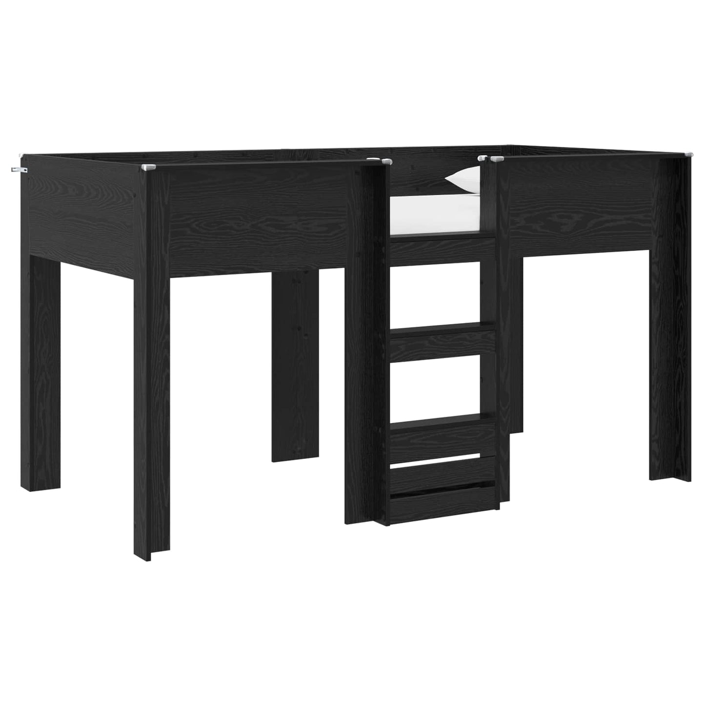 Letto a Castello per Bambini Rovere Nero 90 x 200 cm | homemem39
