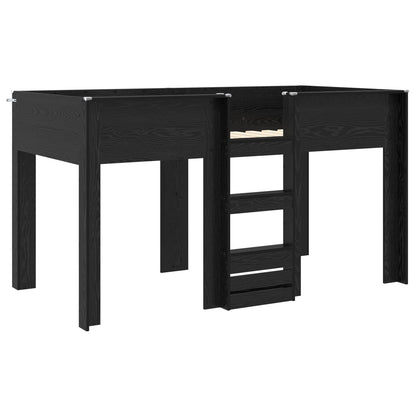 Letto a Castello per Bambini Rovere Nero 90 x 200 cm | homemem39