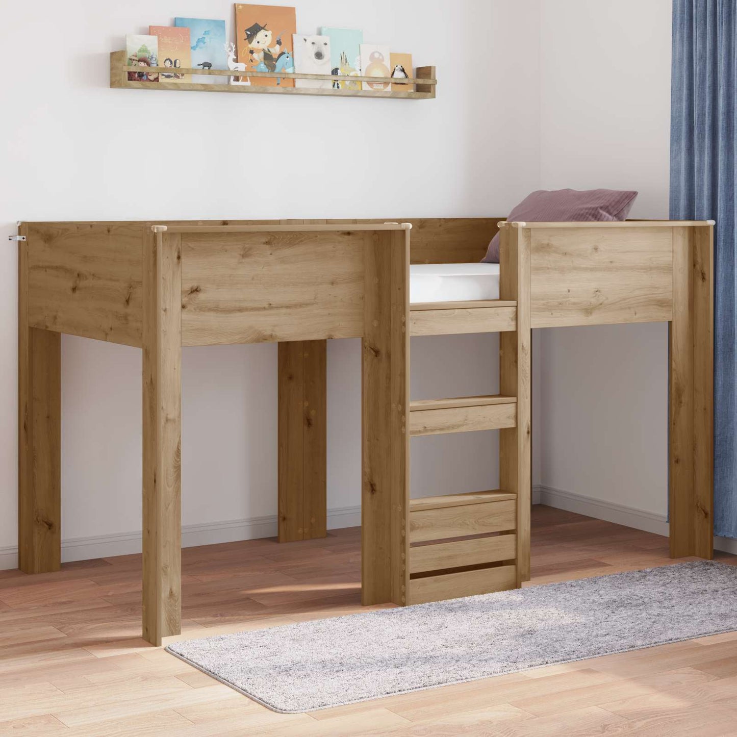 Letto a Castello per Bambini Rovere artigianale 90 x 200 cm | homemem39