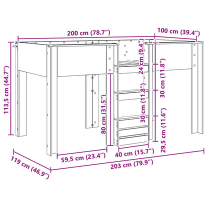 Letto a Castello per Bambini Legno vecchio 100 x 200 cm | homemem39