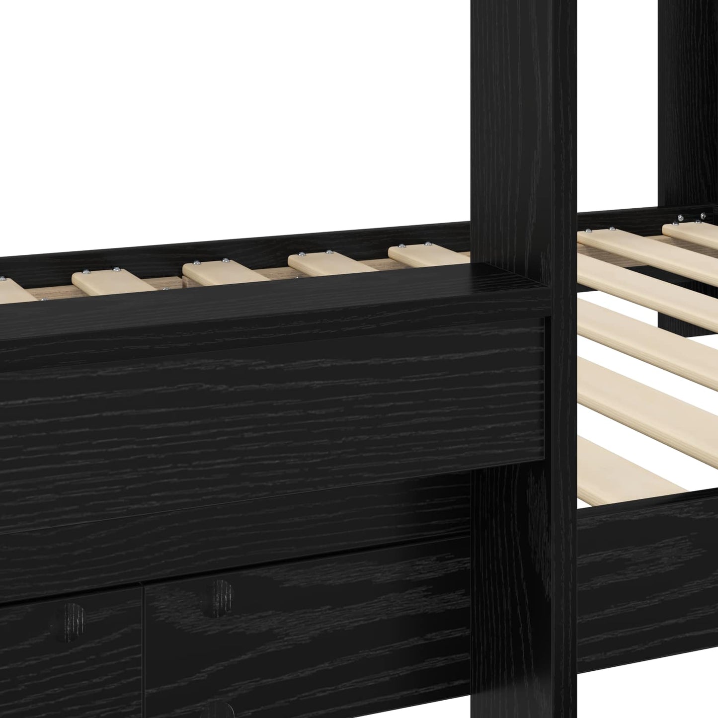 Letto a Castello per Bambini Rovere Nero 100 x 200 cm | homemem39