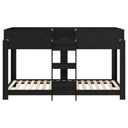 Letto a Castello per Bambini Rovere Nero 100 x 200 cm | homemem39