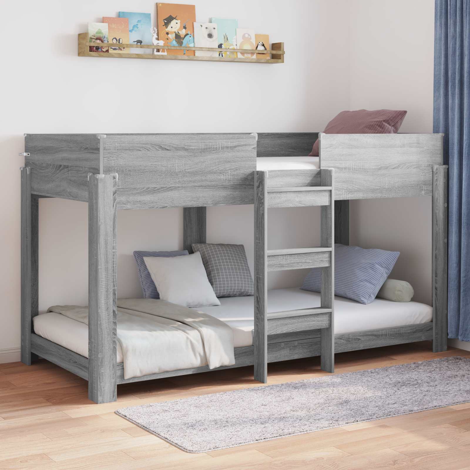 Letto a Castello per Bambini Grigio Sonoma 90 x 200 cm | homemem39