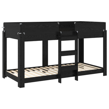 Letto a Castello per Bambini Rovere Nero 80 x 200 cm | homemem39