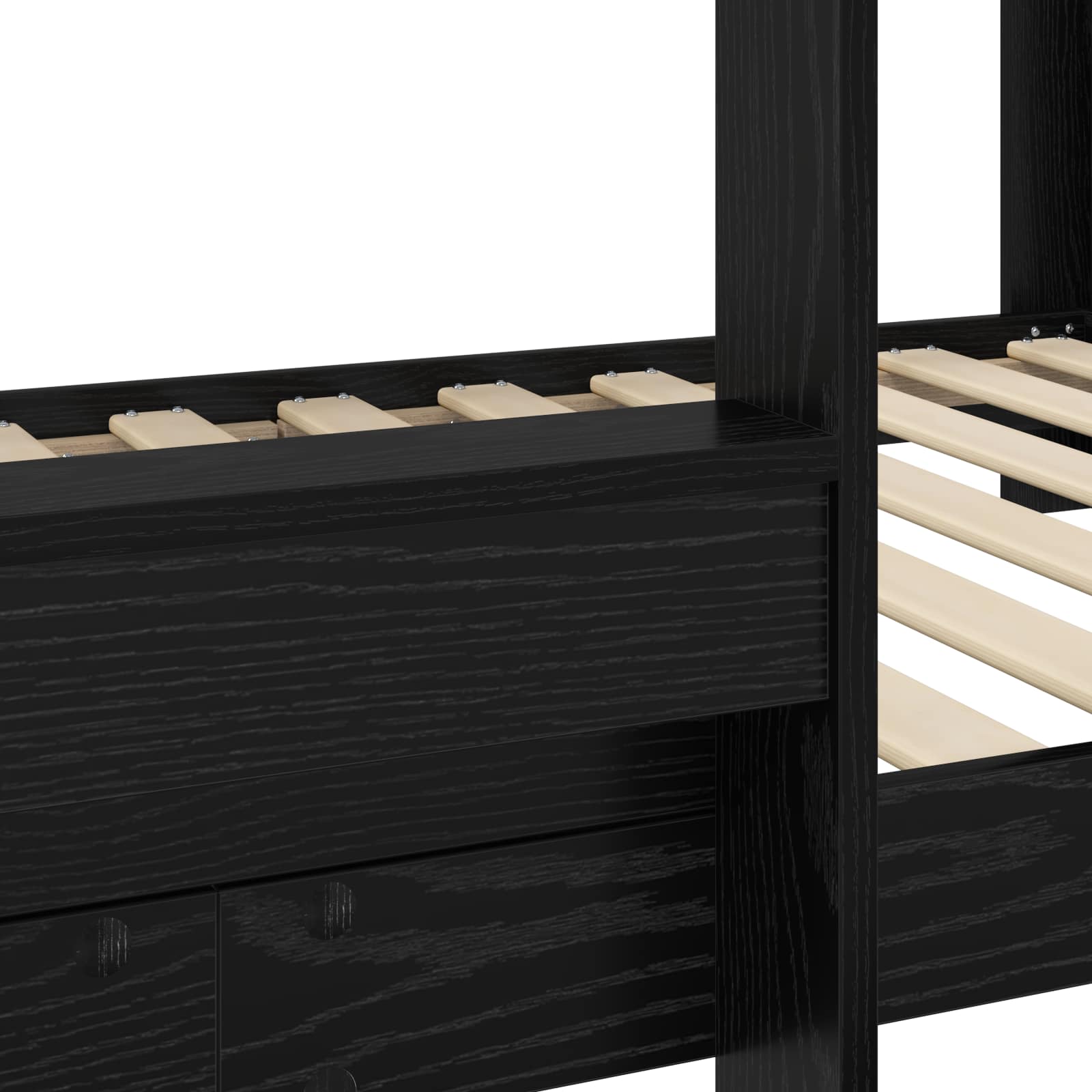 Letto a Castello per Bambini Rovere Nero 75 x 190 cm | homemem39