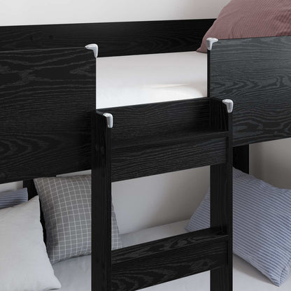 Letto a Castello per Bambini Rovere Nero 75 x 190 cm | homemem39