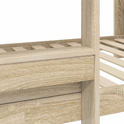 Letto a Castello per Bambini Rovere Sonoma 75 x 190 cm | homemem39