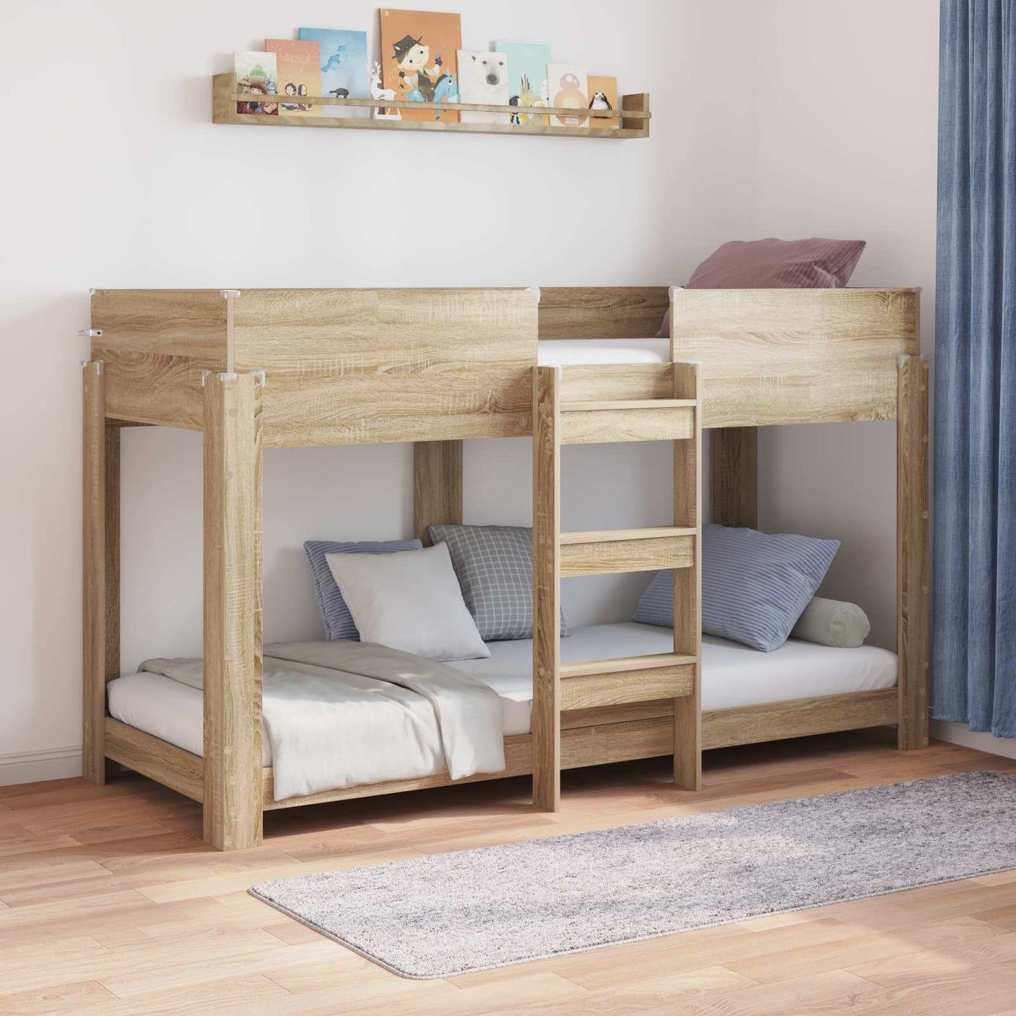 Letto a Castello per Bambini Rovere Sonoma 75 x 190 cm | homemem39
