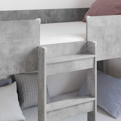 Letto a Castello per Bambini Grigio cemento 75 x 190 cm