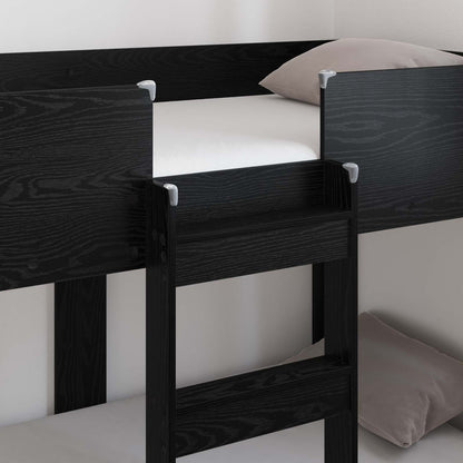 Letto a Castello per Bambini Rovere Nero 80 x 160 cm