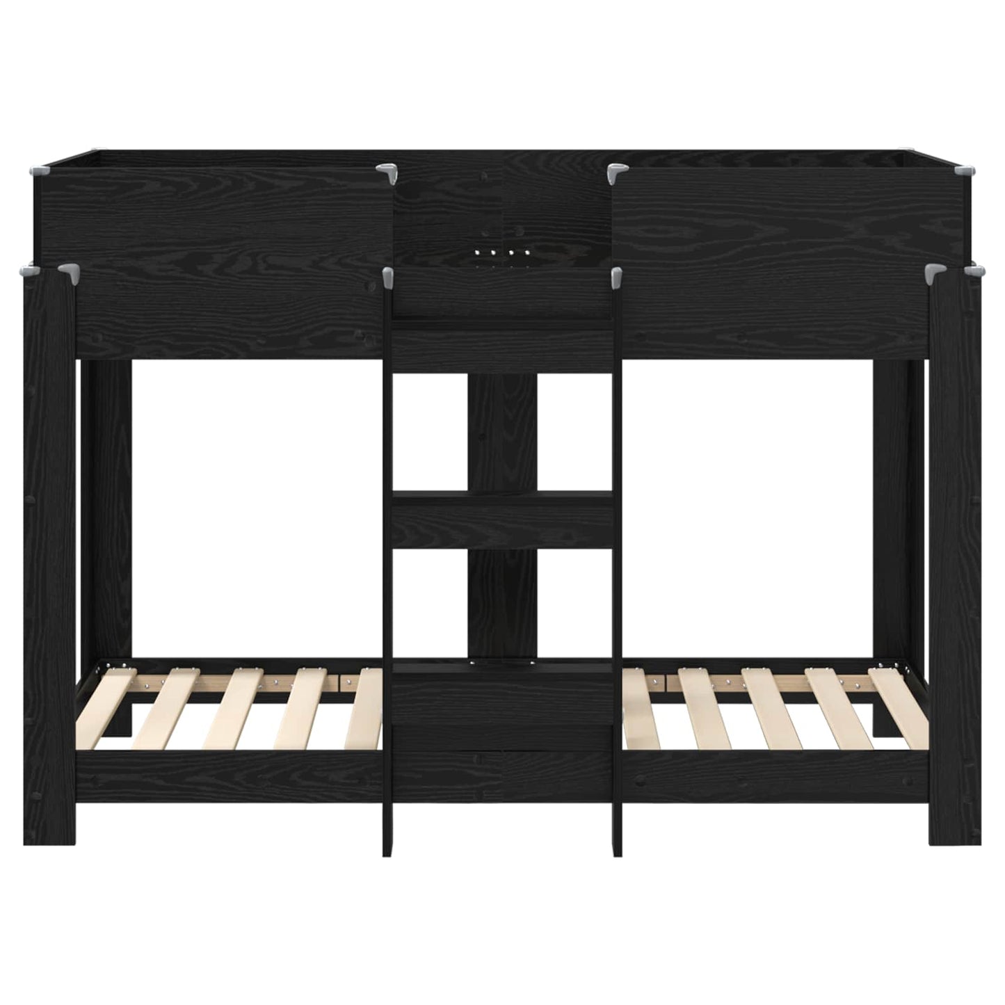 Letto a Castello per Bambini Rovere Nero 80 x 160 cm