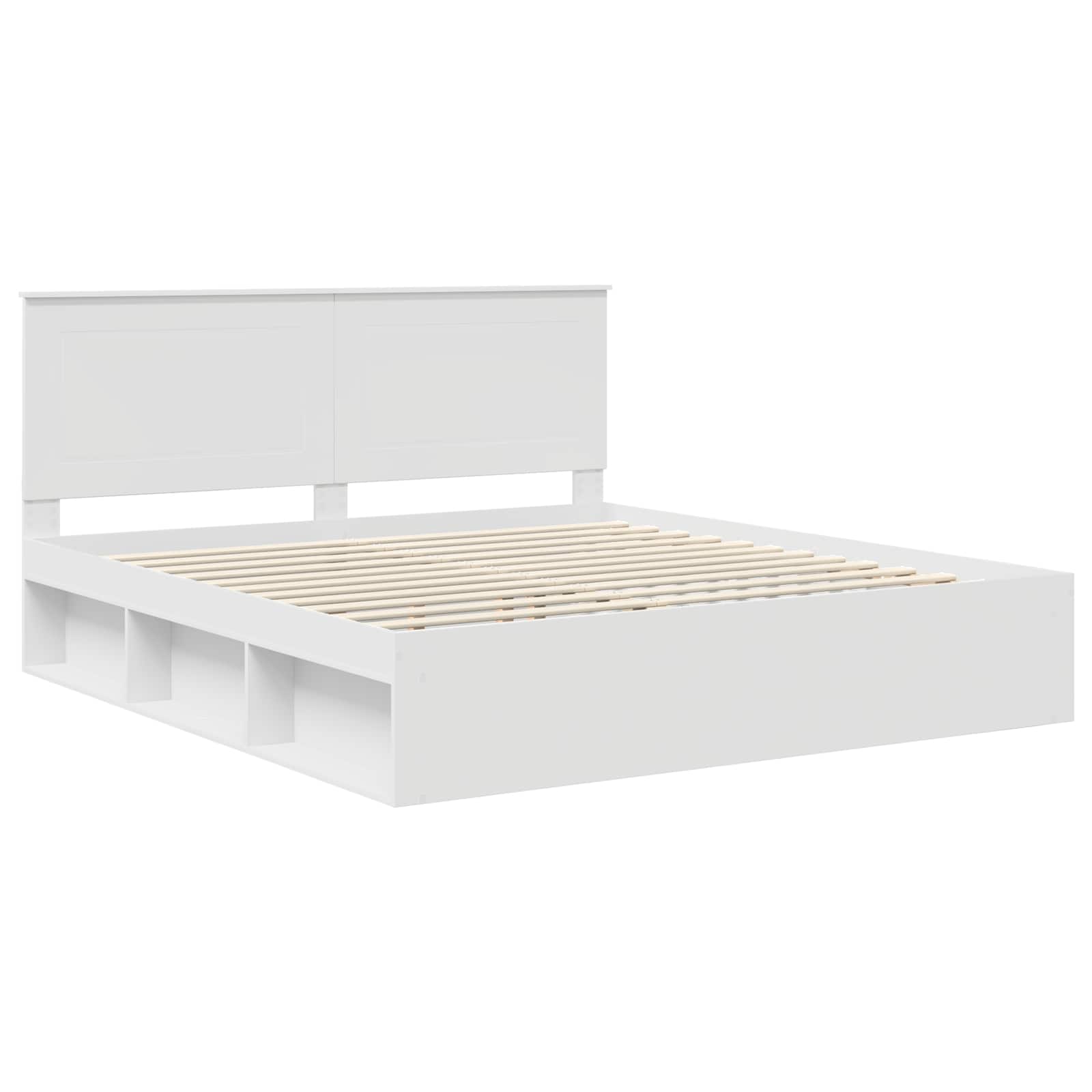 Struttura del letto Bianco 200 x 200 cm Pino massello | homemem39