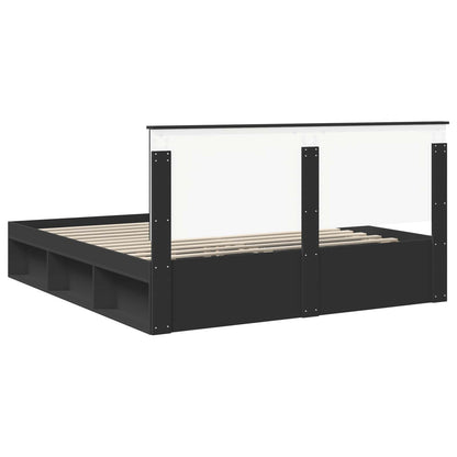 Struttura del letto Nero 200 x 200 cm Pino massello | homemem39