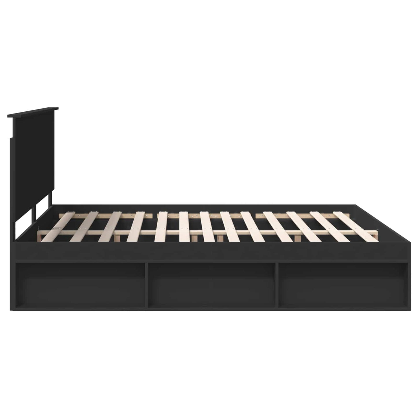 Struttura del letto Nero 200 x 200 cm Pino massello | homemem39
