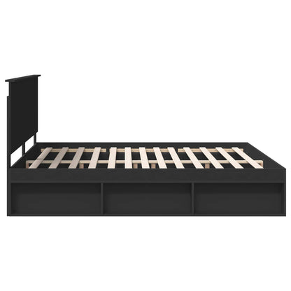 Struttura del letto Nero 200 x 200 cm Pino massello | homemem39