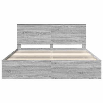Struttura del letto Grigio Sonoma 200 x 200 cm Pino massello | homemem39