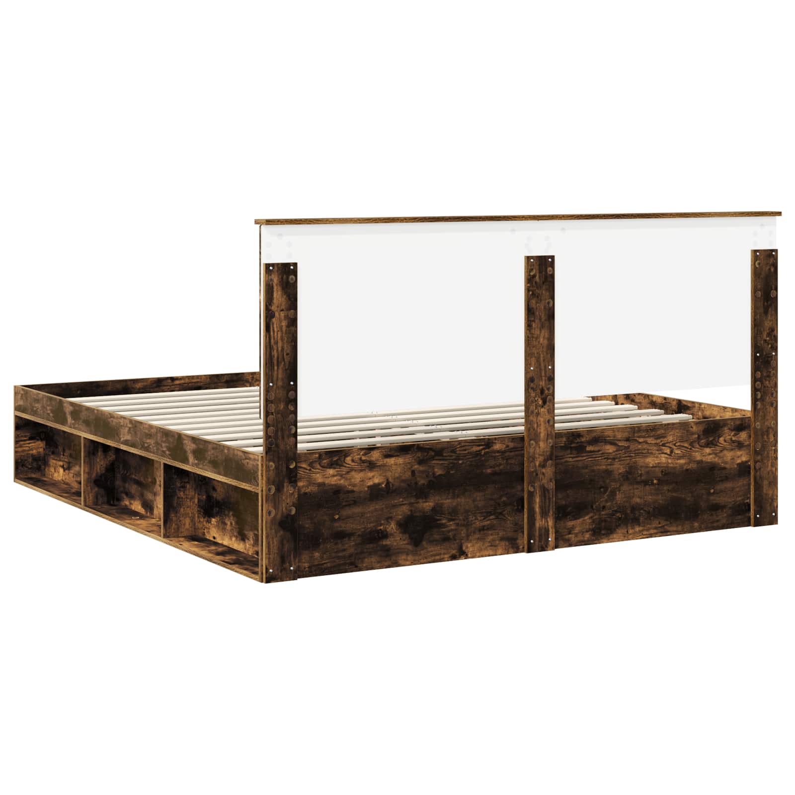 Struttura del letto Rovere fumé 180 x 200 cm Pino massello | homemem39