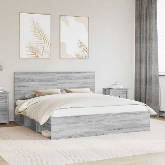 Struttura del letto Grigio Sonoma 180 x 200 cm Pino massello | homemem39