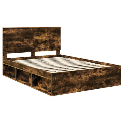 Struttura del letto Rovere fumé 150 x 200 cm Pino massello | homemem39