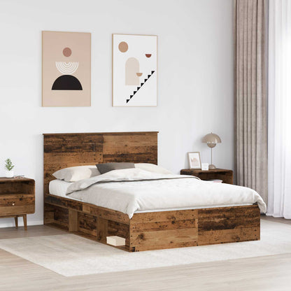 Struttura del letto Legno vecchio 140 x 190 cm Pino massello | homemem39